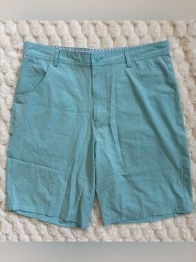 Short Par 4 Golf Shorts Men’s Size 34 Blue Flat Front Active Performance Stretch